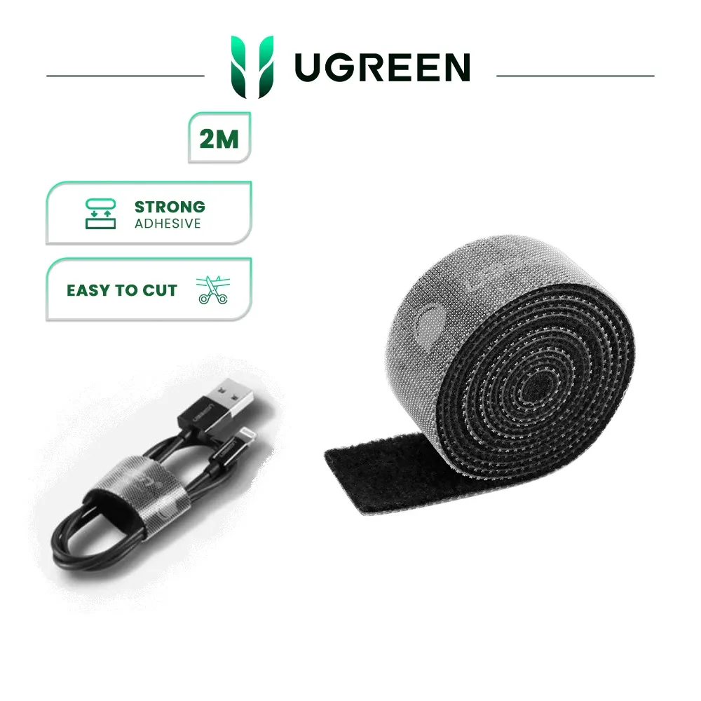 UGREEN VELCRO SELF ADHESIVE CABLE ORGANISER UGREEN VELCRO SELF ADHESIVE CABLE ORGANISER | Strong Adhesion | Reusable | 2m Length 20mm Width
