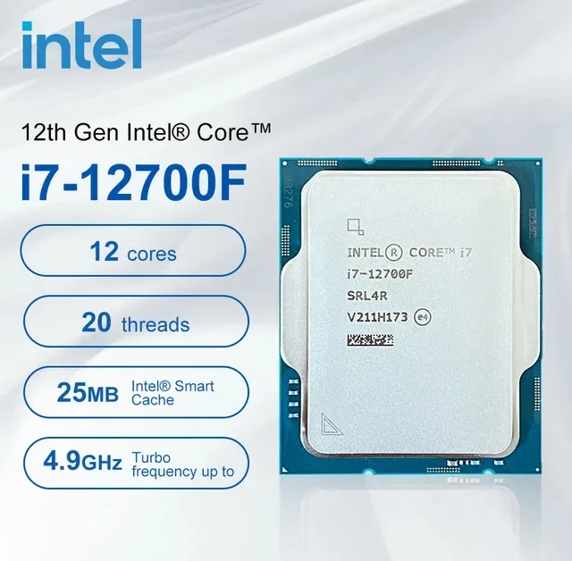 CPU Core i7 12th Gen Intel Core i7-12700F - CPU Core i7 12th Gen Alder Lake 12-Core (8P+4E) 2.1 GHz LGA 1700 65W Desktop Processor - TRAY CPU Core i7 12th Gen Intel Core i7-12700F - CPU Core i7 12th Gen Alder Lake 12-Core (8P+4E) 2.1 GHz LGA 1700 65W Desktop Processor - TRAY