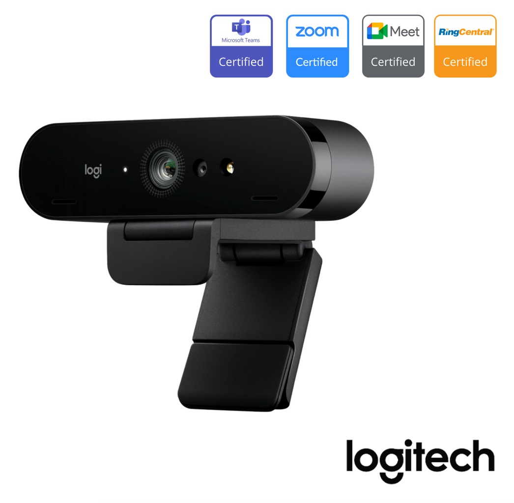 960-001107 Logitech Brio 4K Pro Webcam C1000e Logitech Brio 4K Pro Webcam C1000e , Ultra 4K HD Video Calling, Noise-Canceling mic, HD Auto Light Correction, Wide Field of View, Works with Microsoft Teams, Zoom, Google Voice, PC/Mac/Laptop/Tablet, Black