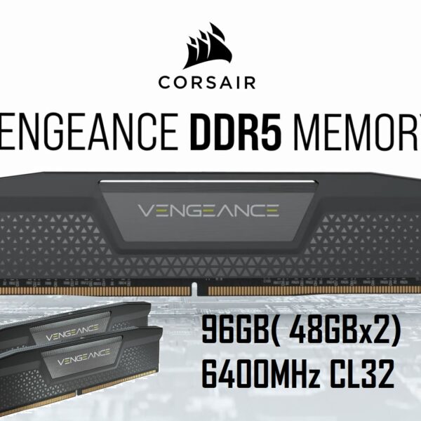 CMK96GX5M2B6400C32 CMK96GX5M2B6400C32 RAM 96GB 6400MHz CL32 CORSAIR VENGEANCE DDR5 RAM 96GB (2x48GB) 6400MHz CL32 1.4V  Intel XMP iCUE Compatible Computer Memory - Black / CMK96GX5M2B6400C32