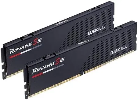 6000J3636F32GX2-RS5K GSKILL Ripjaws S5 DDR5 RAM Kit 64GB 6000MTs G.SKILL Ripjaws S5 Series DDR5 RAM 64GB (2x32GB) 6000MT/s CL36 1.35V Intel XMP 3.0 Desktop Computer Memory UDIMM - Matte Black (F5-6000J3636F32GX2-RS5K)