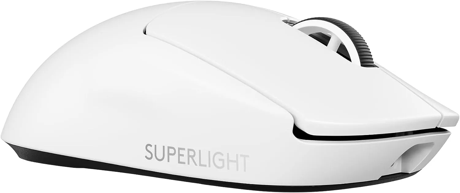 910-006636 LIGHTSPEED Wireless Mouse HERO 2 WHITE Logitech G PRO X SUPERLIGHT 2 LIGHTSPEED Wireless Gaming Mouse, 4K Polling, Lightweight, LIGHTFORCE Hybrid Switches, HERO 2 Sensor, 32,000 DPI, 5 Programmable Buttons, USB-C Charging, PC & Mac - WHITE