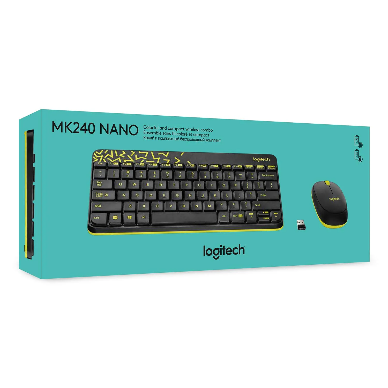 920-008198  Logitech MK240 Nano Wireless Combo  Logitech MK240 Nano Wireless USB Keyboard and Mouse Combo , 12 Function Keys 2.4GHz Wireless, 1000DPI, Spill-Resistant Design, Windows® ChromeOS Linux , Black/ English & Arabic 920-008198 Logitech MK240 Nano Wireless Combo Logitech MK240 Nano Wireless USB Keyboard and Mouse Combo , 12 Function Keys 2.4GHz Wireless, 1000DPI, Spill-Resistant Design, Windows® ChromeOS Linux , Black/ English & Arabic