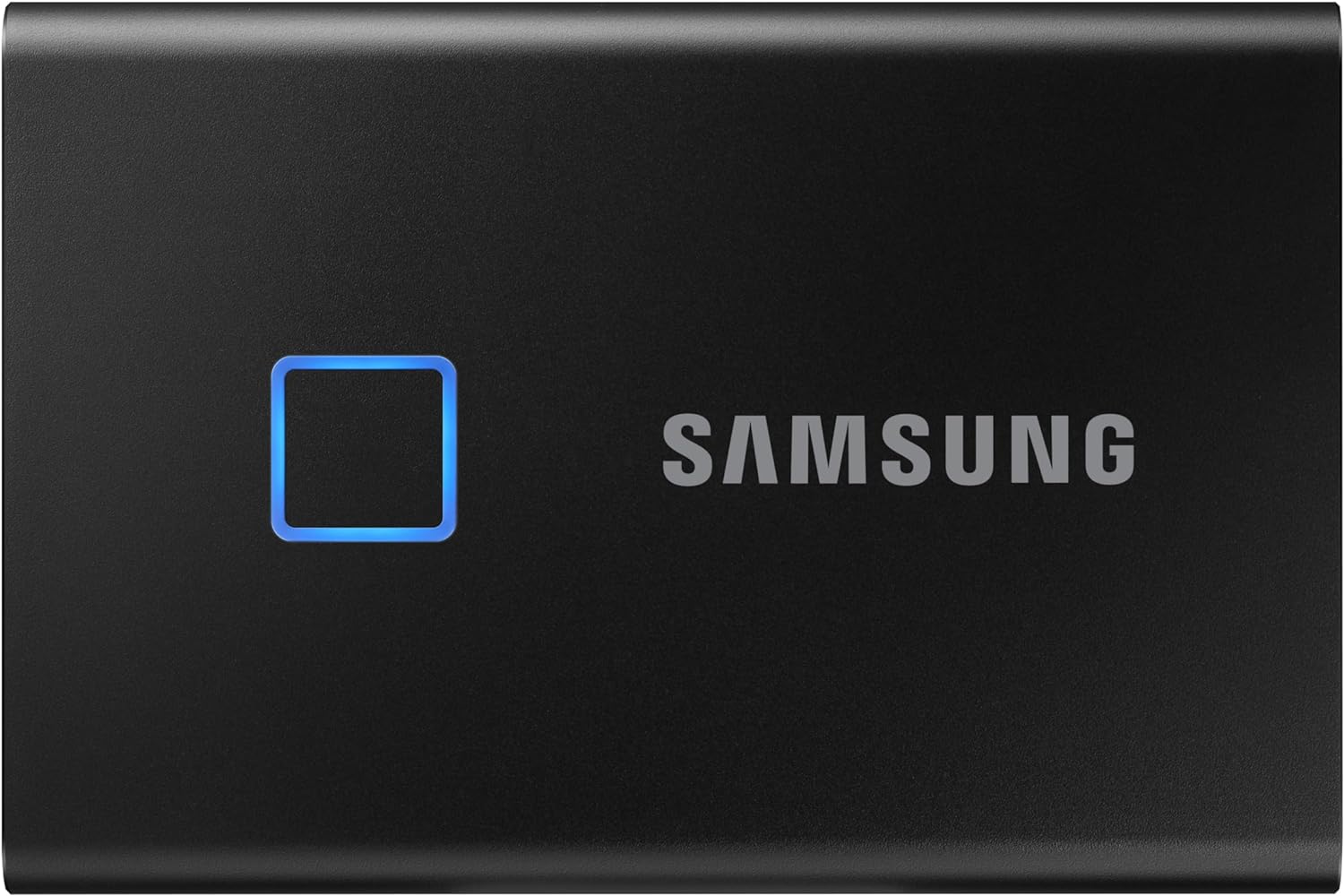 MU-PC2T0K/WW SAMSUNG T7 Touch Portable SSD 2TB SAMSUNG T7 Touch Portable SSD 2TB ,up to 1050MB/s, USB 3.2 External Solid State Drive, Fingerprint Security Encryption , Solid Aluminum , Compatible with PC, Mac, Android - Black (MU-PC2T0K/WW)