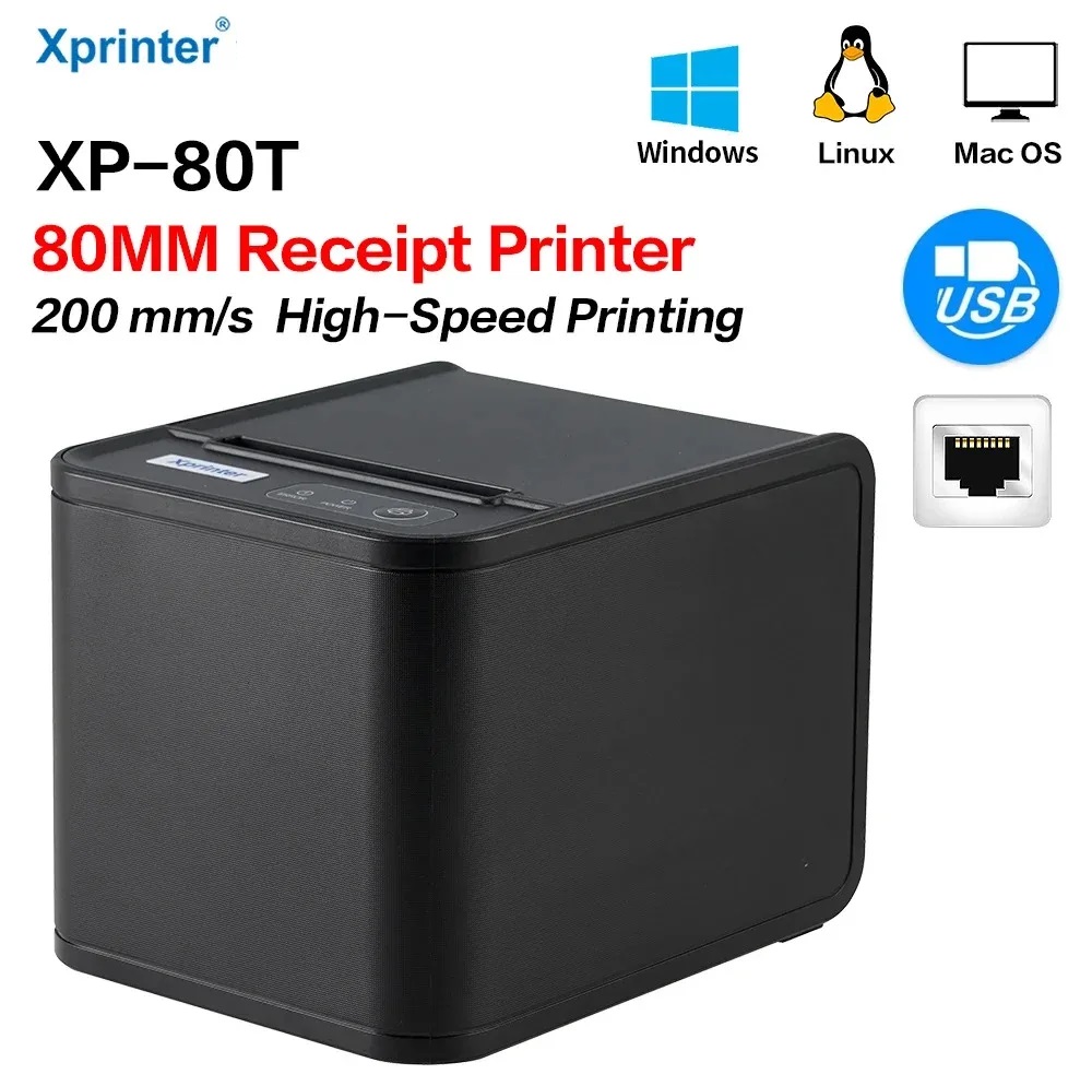 XP-80T XP 80T POS Thermal Receipt Printer 80mm Xprinter XP-80T POS Thermal Receipt Printer, 80mm , Auto Cutter, Cash Drawer Connection Port, USB / USB+Lan Interface, Support Windows/Mac/Linux, Restaurant Kitchen Printer for ESC/POS - With 1 roll Paper XP-80T XP 80T POS Thermal Receipt Printer 80mm Xprinter XP-80T POS Thermal Receipt Printer, 80mm , Auto Cutter, Cash Drawer Connection Port, USB / USB+Lan Interface, Support Windows/Mac/Linux, Restaurant Kitchen Printer for ESC/POS - With 1 roll Paper