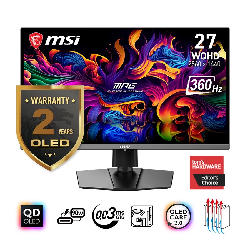 9S6-3CD79A-001 271QRX QD OLED 27 Inch Gaming Monitor 360Hz MSI MPG 271QRX QD-OLED 27 Inch Gaming Monitor, 360Hz 0.03ms, WQHD 2560 x 1440 , Height Adjustable Arm + Swivel + Tilt , RGB, AI ENGINE , True Black HDR 400 , 16:9 9S6-3CD79A-001 271QRX QD OLED 27 Inch Gaming Monitor 360Hz MSI MPG 271QRX QD-OLED 27 Inch Gaming Monitor, 360Hz 0.03ms, WQHD 2560 x 1440 , Height Adjustable Arm + Swivel + Tilt , RGB, AI ENGINE , True Black HDR 400 , 16:9