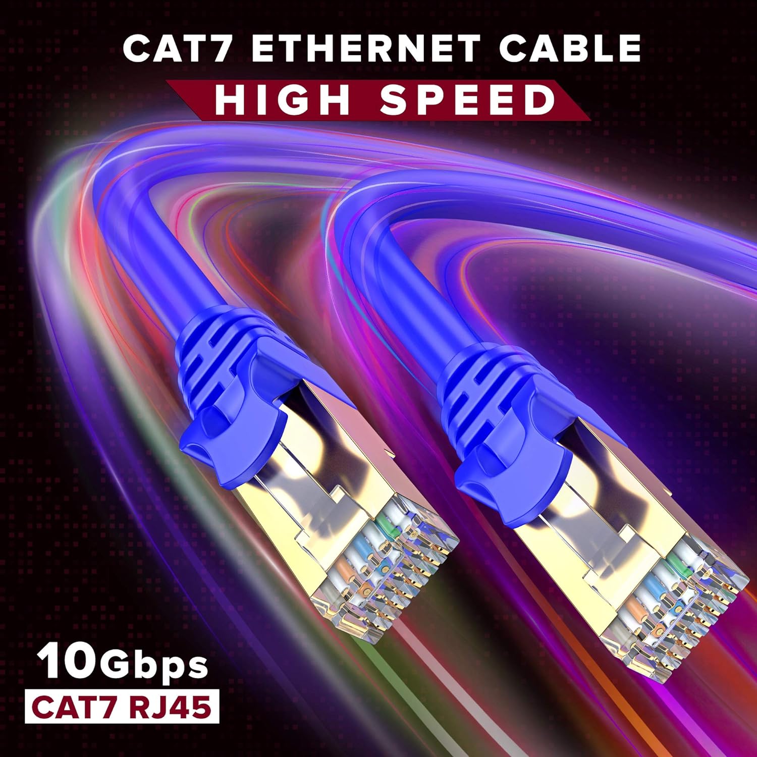 CAB-INT-CAT7-5M Cat7 Ethernet Cable 5 m Ethernet Cable Cat7 Ethernet Cable 5 Meters Round Ethernet Cable Heavy Duty High Speed Internet Network Cable, Shielded Pure Copper RJ45 LAN Cable for Gaming PS5 Xbox Modem Router - Grayish Blue Cat7 Ethernet Cable 10 m Ethernet Cable