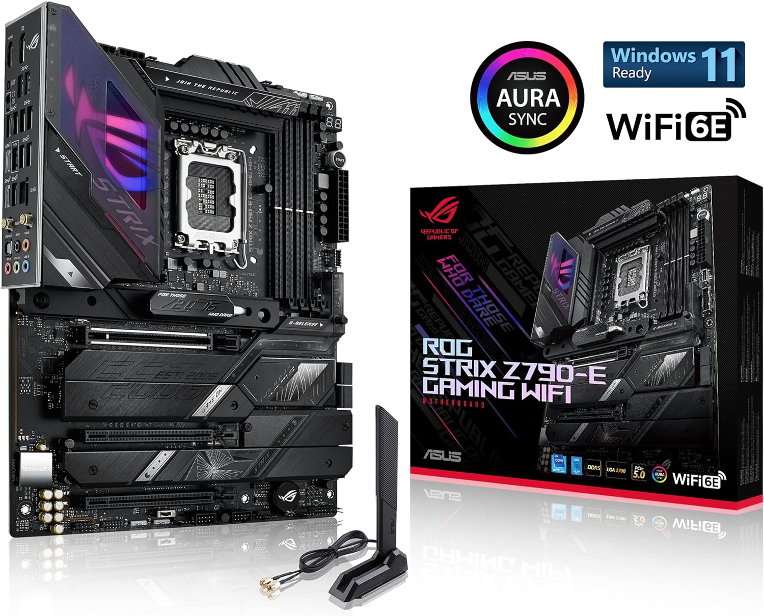 90MB1CL0-M0E-OB Gaming WiFi 6E ATX DDR5 Gaming Motherboard ASUS ROG Strix Z790-E Gaming WiFi 6E LGA 1700 (Intel 14th,13th&12th Gen) ATX Gaming Motherboard (PCIe 5.0, DDR5,18+1 power stages,2.5 Gb LAN, Thunderbolt 4, 5xM.2, 1xPCIe 5.0 M.2, Front panel USB 3.2 port) ROG Strix Z790-E WiFi 6E MOTHERBOARD PCIe 5 90MB1CL0-M0E-OB Gaming WiFi 6E ATX DDR5 Gaming Motherboard ASUS ROG Strix Z790-E Gaming WiFi 6E LGA 1700 (Intel 14th,13th&12th Gen) ATX Gaming Motherboard (PCIe 5.0, DDR5,18+1 power stages,2.5 Gb LAN, Thunderbolt 4, 5xM.2, 1xPCIe 5.0 M.2, Front panel USB 3.2 port)