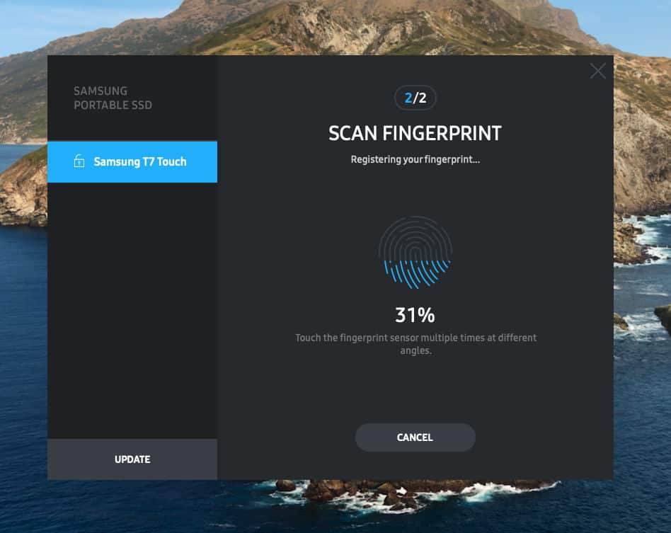 MU-PC2T0K/WW SAMSUNG T7 Touch Portable SSD 2TB SAMSUNG T7 Touch Portable SSD 2TB ,up to 1050MB/s, USB 3.2 External Solid State Drive, Fingerprint Security Encryption , Solid Aluminum , Compatible with PC, Mac, Android - Black (MU-PC2T0K/WW)
