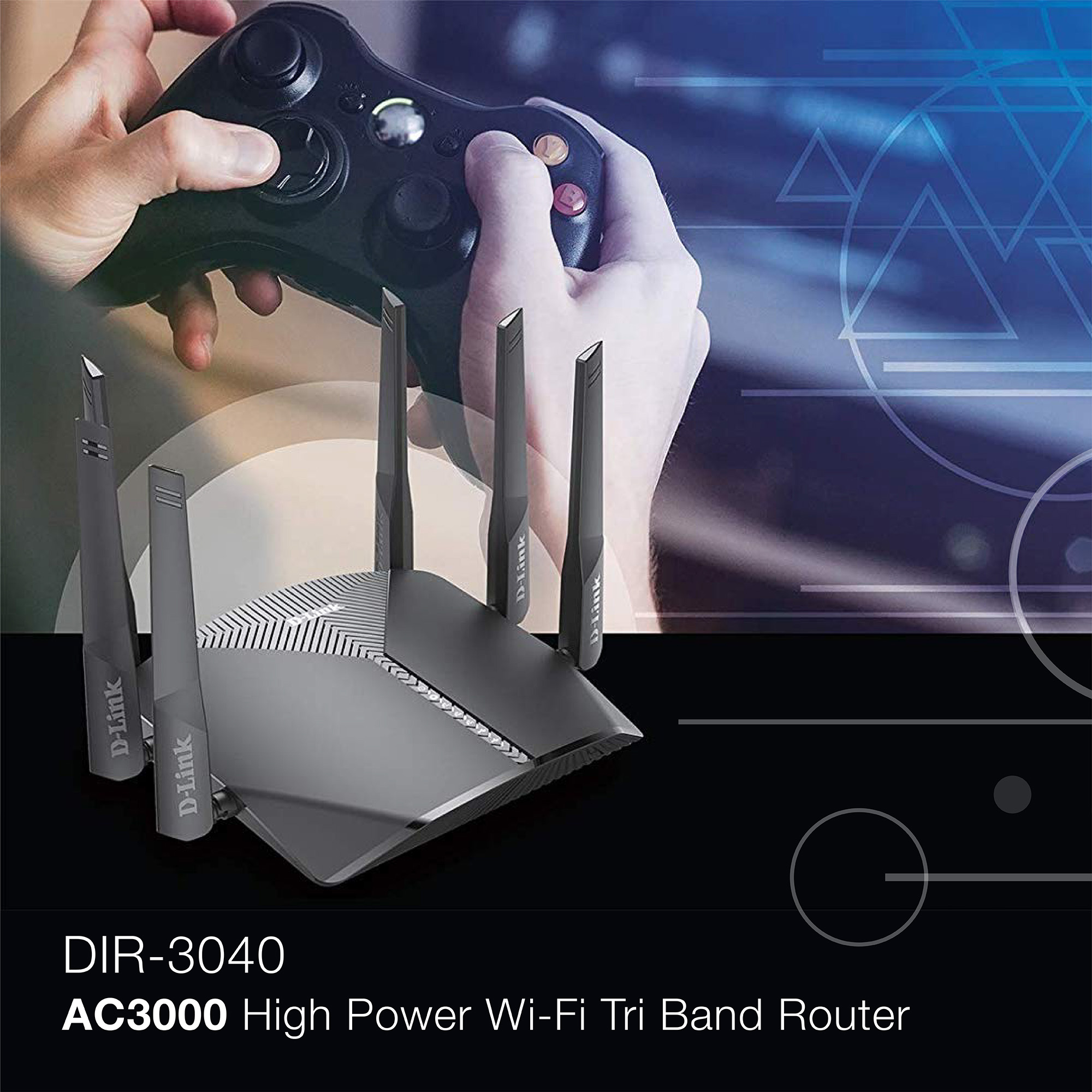 DIR-3040 D Link WiFi Router EXO AC3000 Mesh D-Link DIR-3040 WiFi Router EXO AC3000 Mesh Smart Internet Network , Voice Control Compatible with Alexa & Google Assistant, MU-MIMO Tri Band Gigabit Gaming Mesh , 6 Antennas - BLACKĀ DIR-3040 D Link WiFi Router EXO AC3000 Mesh D-Link DIR-3040 WiFi Router EXO AC3000 Mesh Smart Internet Network , Voice Control Compatible with Alexa & Google Assistant, MU-MIMO Tri Band Gigabit Gaming Mesh , 6 Antennas - BLACKĀ