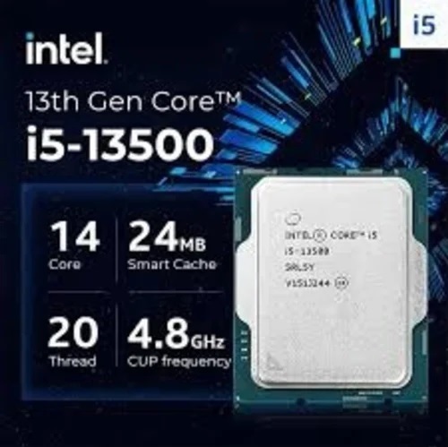 INTEL-I5-13500-TRAY CPU Intel Core i5-13500 Desktop Processor Intel Core i5-13500 Desktop Processor 14 cores (6 P-cores + 8 E-cores) 24MB Cache, up to 4.8 GHz , 65W Raptor Lake , Intel UHD Graphics 770 , Windows 11 Supported | TRAY INTEL-I5-13500-TRAY CPU Intel Core i5-13500 Desktop Processor Intel Core i5-13500 Desktop Processor 14 cores (6 P-cores + 8 E-cores) 24MB Cache, up to 4.8 GHz , 65W Raptor Lake , Intel UHD Graphics 770 , Windows 11 Supported | TRAY