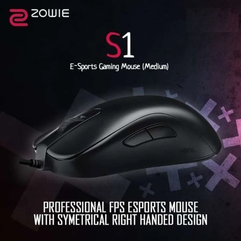 ZOWIE-S1-MOUSE ZOWIE S1 Symmetrical eSports Gaming Mouse BenQ ZOWIE S1 Symmetrical Gaming Mouse for e-Sports - Shorter Overall Design - Driverless; Plug and Play - 3360 Sensor - Adjustable USB report rate - Matte Black Edition ZOWIE-S1-MOUSE ZOWIE S1 Symmetrical eSports Gaming Mouse BenQ ZOWIE S1 Symmetrical Gaming Mouse for e-Sports - Shorter Overall Design - Driverless; Plug and Play - 3360 Sensor - Adjustable USB report rate - Matte Black Edition