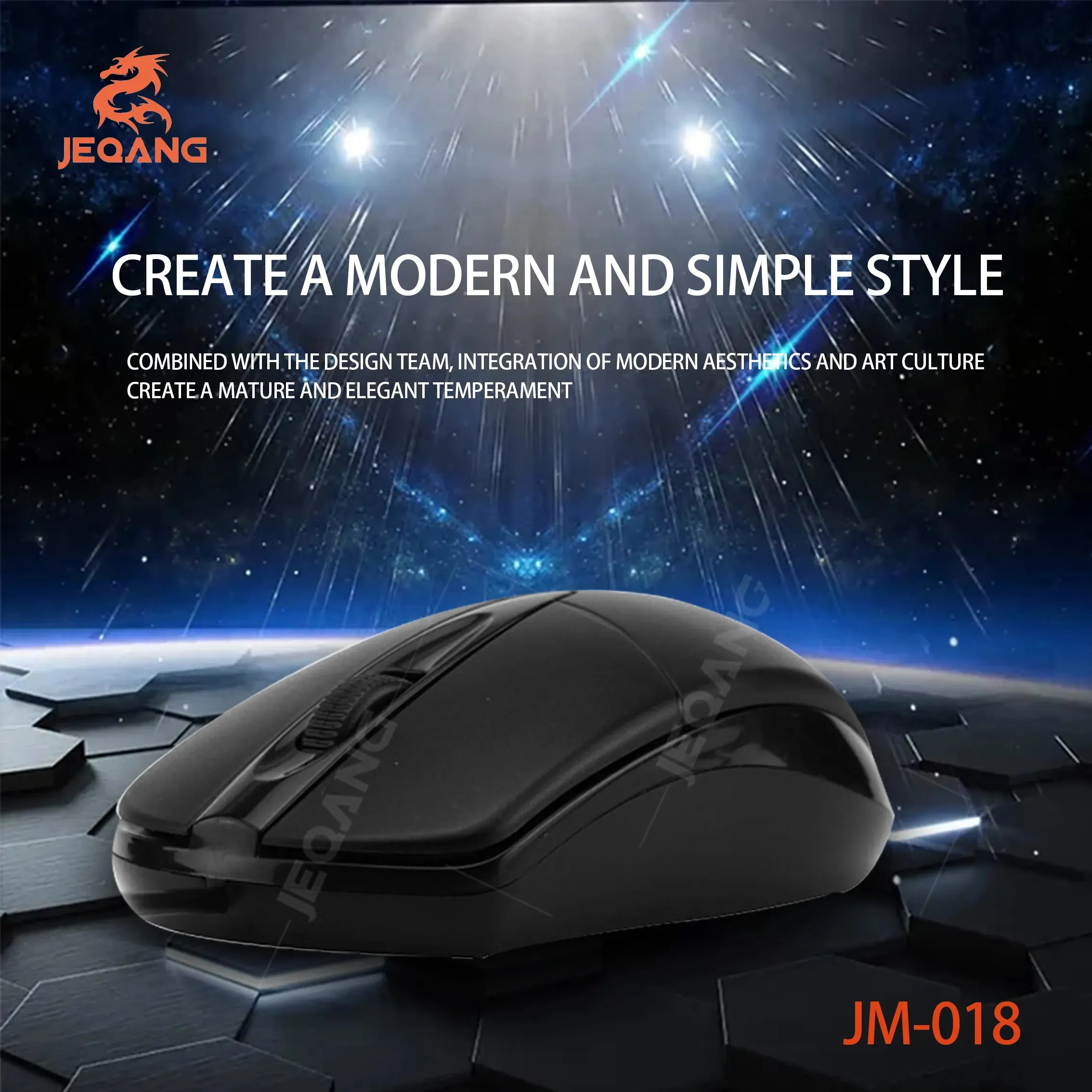 JEQANG-JM-018 JEQANG JW 018 USB WIRED MOUSE Adjustable DPI JEQANG JW-018 USB WIRED MOUSE  for PC, Laptop, Computer with Windows - 3 levels Adjustable DPI  - Ambidextrous Design - 3 Buttons - Red Optical Sensor –  Black