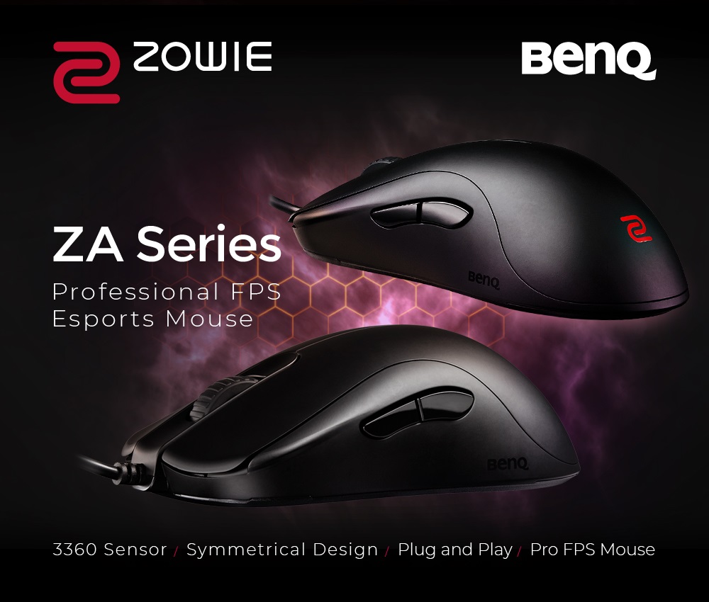 9H.N2WBB.A2E Zowie ZA13-B Professional Esports BenQ Zowie ZA13-B Symmetrical Gaming Mouse for Esports |3360 Sensor | Professional Grade Performance | Driverless Plug & Play |  Higher profile Small Size | Matte Black Coating
