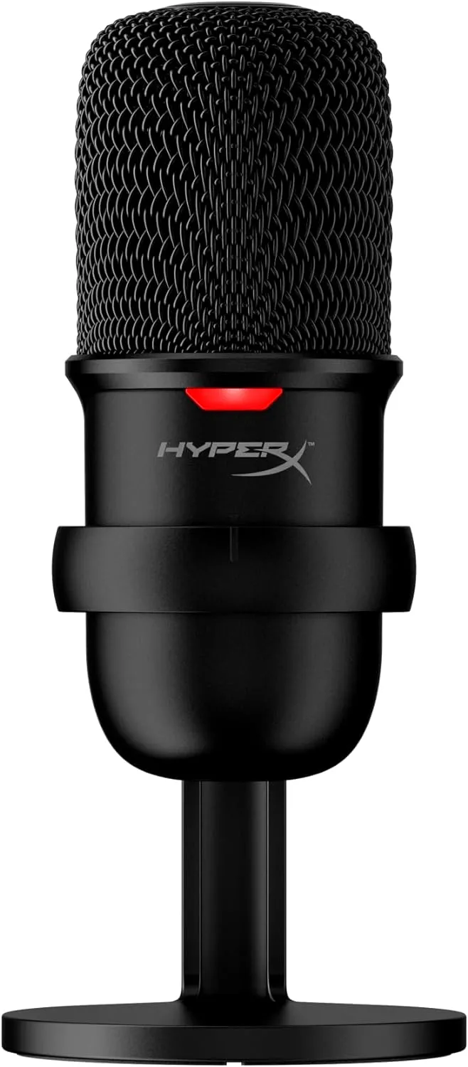 4P5P8AA HyperX SoloCast Condenser Gaming Microphone HyperX SoloCast – USB Condenser Gaming Microphone, for PC, PS4, PS5 and Mac, Tap-to-Mute Sensor, Cardioid Polar Pattern, great for Streaming, Podcasts, Twitch, YouTube, Discord,Black