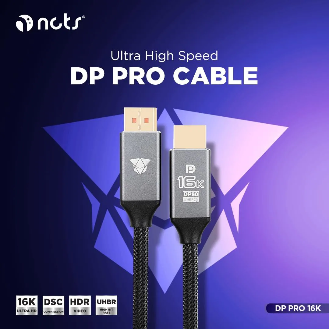 DisplayPort Cable DP80 UHD 18K HDR DSC NCTS-DP-1.5M DisplayPort Cable DP80 UHD 2.1V 18K HDR DSC NCTS VESA Certified 80 Gbps DisplayPort 2.1 Cable 1.5 m, DP80 Cable with 16K 60 Hz, 8K 240 Hz, 4K 240 Hz Black with FreeSync, G-SYNC and HDR, DSC  for Gaming Monitor, PC, RTX 4080/4090, RX 7900