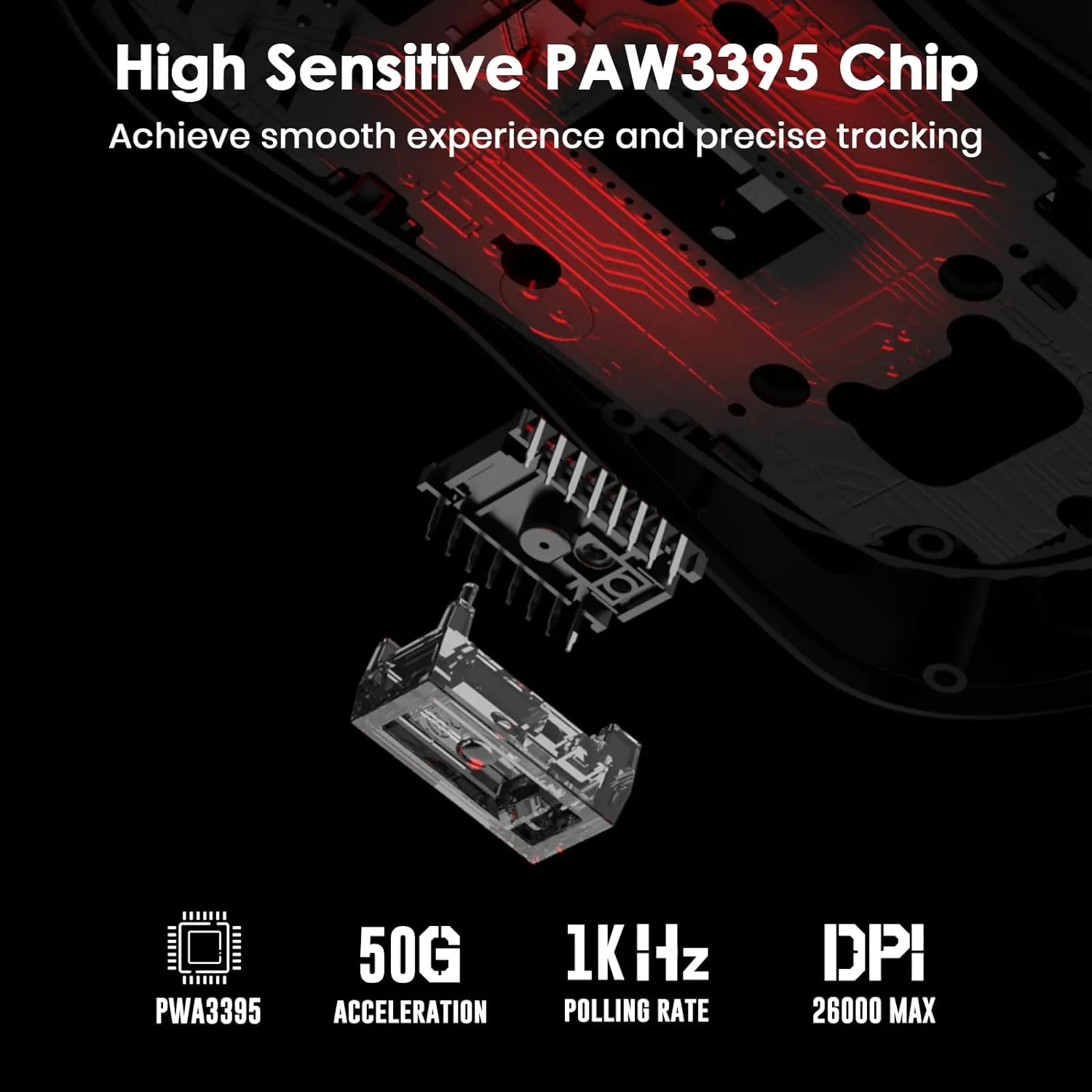 GRAVASTARM2_BLK GravaStar Mercury M2 Gaming Mouse RGB GravaStar Mercury M2 Gaming Mouse -MMO Gaming with 26,000 DPI Optical Sensor -78g Lightweight Hollowed-Out Design -5 Programmable Buttons -5 Dynamic Lightsync RGB Modes -Stealth Black