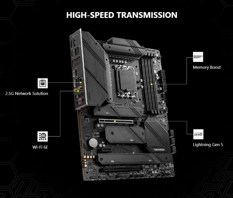 911-7D91-020 MAG Z790 Tomahawk WiFi DDR4 Gaming Motherboard MSI MAG Z790 Tomahawk WiFi DDR4 Gaming Motherboard (Supports 12th/13th/14th Gen Intel Processors, LGA 1700, DDR4, PCIe 5.0, M.2, 2.5Gbps LAN, USB 3.2 Gen2, Wi-Fi 6E, ATX)