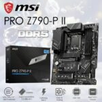 MSI PRO Z790-P II ATX Motherboard With Intel Z790 Chipset, LGA 1700 Support, 4 DIMMs DDR5 7200+MHz OC, PCIe 5.0, 4x M.2 Gen4, 2.5G LAN, USB 20Gbps , for Intel® Core™ 14th/ 13th/ 12th Gen Processors
