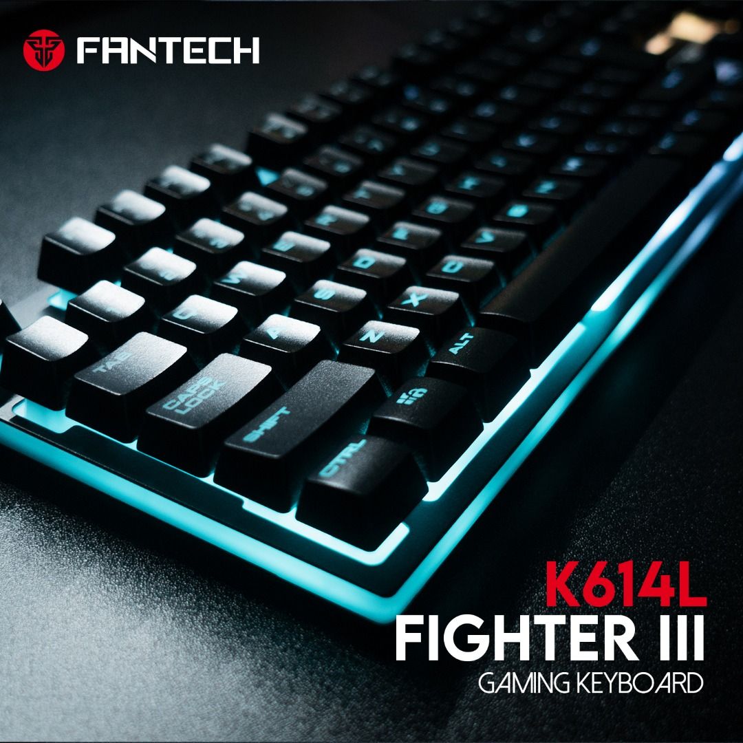 K614L-BK Fantech K614L Fighter III RGB Gaming Keyboard Fantech K614L Fighter III RGB Gaming Keyboard - Wired , 104 Keys Fill Size , 26 Keys Anti-ghosting , 5 RGB Modes , Membrane Switch , Aluminum Panel - BLACK