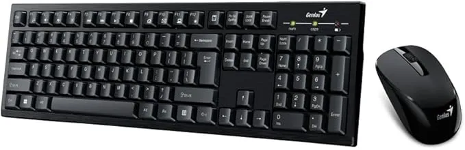 51iTTQhz94L._AC_SX679_ Genius KM-8101 2.4GHz Wireless Multimedia Keyboard and Mouse Combo With Dongle -  12× Multimedia FN Keys - Battery Powered - English & Arabic - Compatible Windows Mac OS - Black