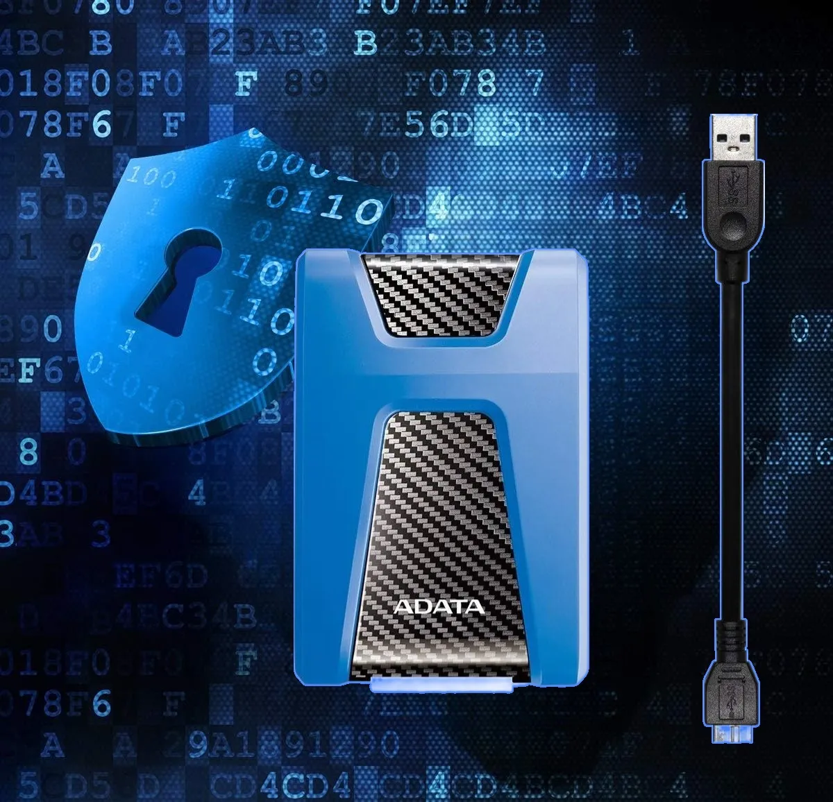 AHD650-2TU31-CBL ADATA HD650 2 TB Portable External Hard Drive ADATA HD650 2 TB Portable External Hard Drive -2.5 Inches Format eSATA Interface with USB Connectivity  - Military Grade Shock Resistant - Supports Windows , Mac OS , Linux - Blue