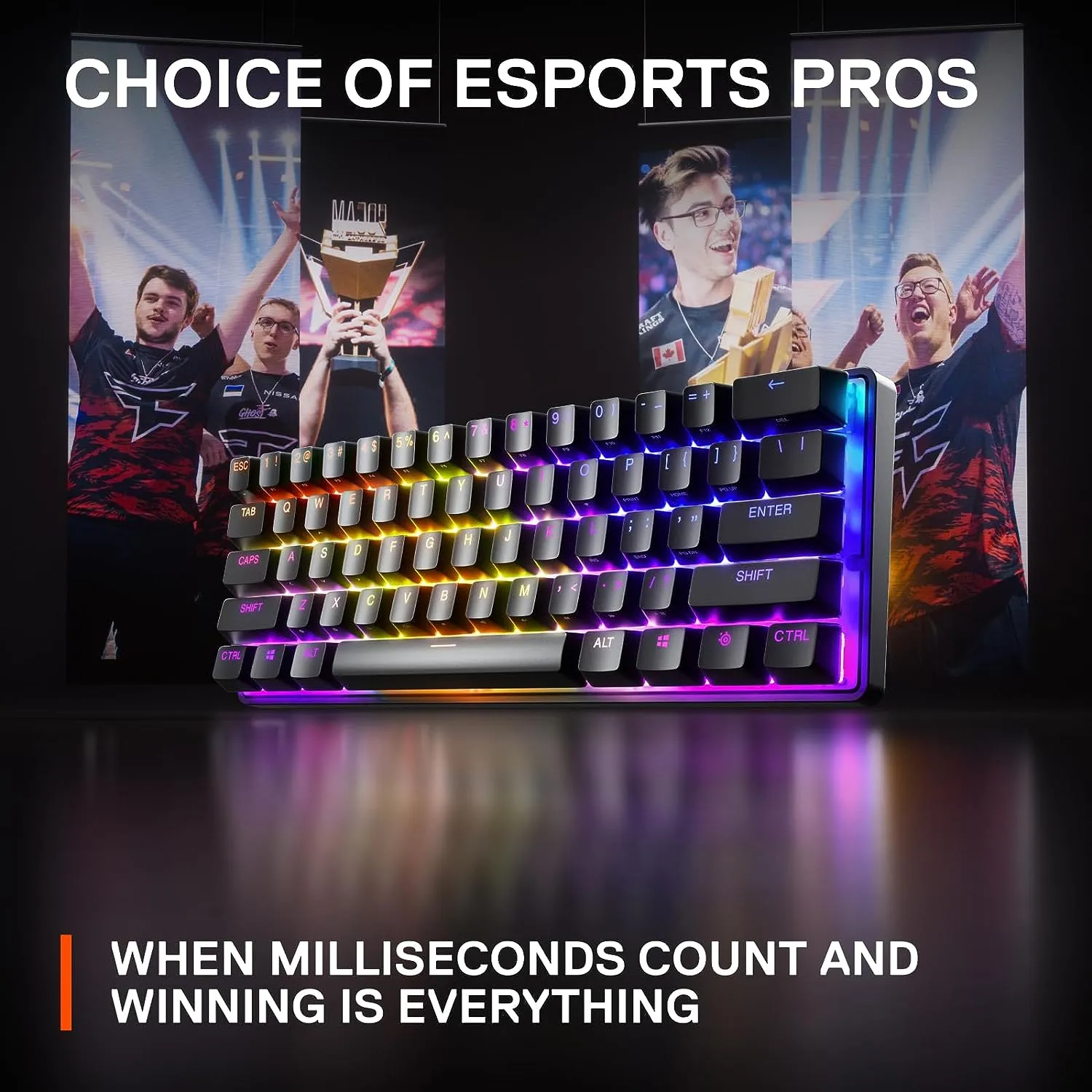 APEX PRO MINI Apex Pro Mini Wired Mechanical Keyboard SteelSeries Apex Pro Mini Wired Mechanical Gaming Keyboard - World's Fastest Keyboard - Adjustable Actuation - Compact 60% Form Factor - RGB - PBT Keycaps | OPEN BOX