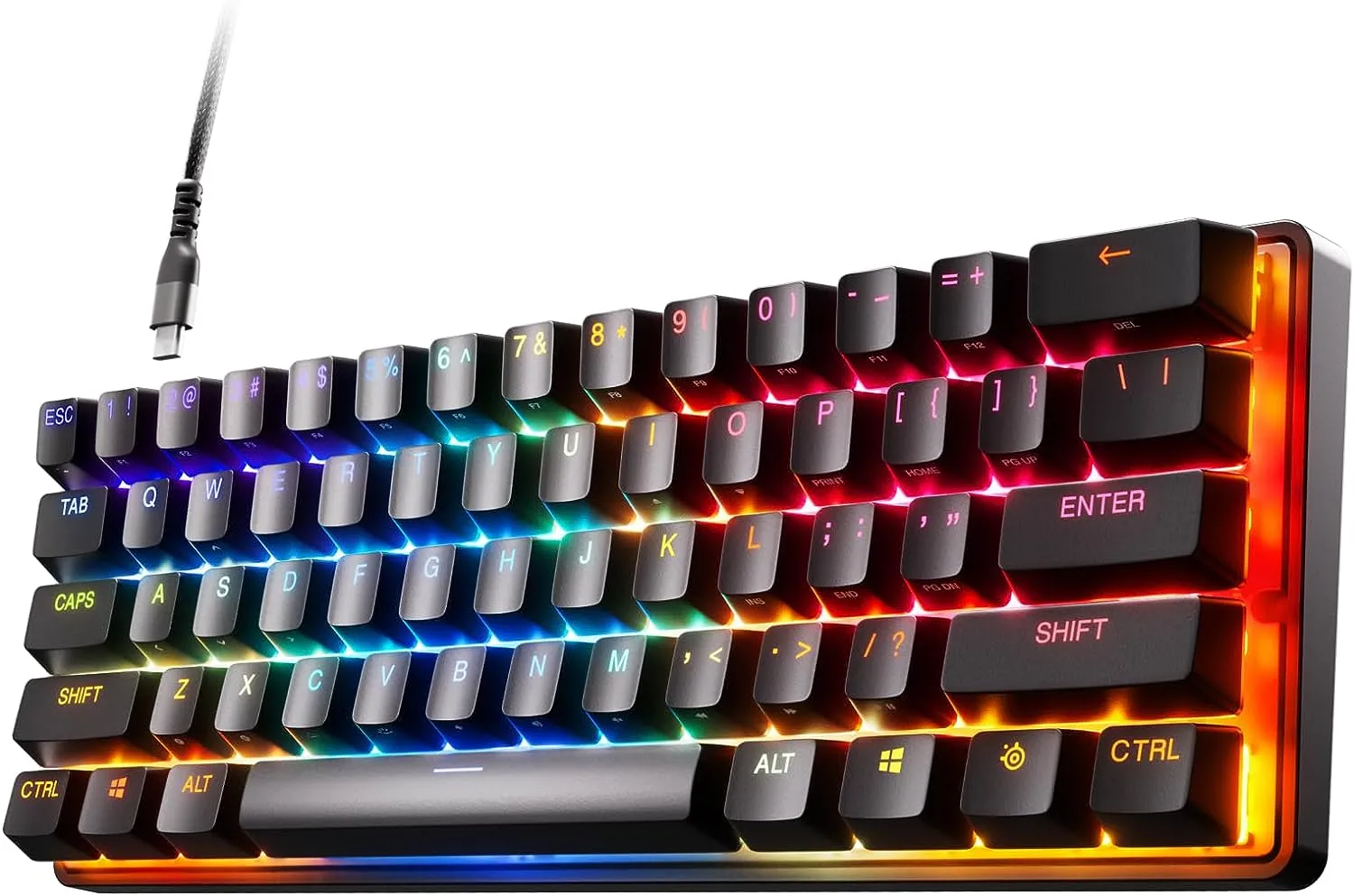 APEX PRO MINI Apex Pro Mini Wired Mechanical Keyboard SteelSeries Apex Pro Mini Wired Mechanical Gaming Keyboard - World's Fastest Keyboard - Adjustable Actuation - Compact 60% Form Factor - RGB - PBT Keycaps | OPEN BOX