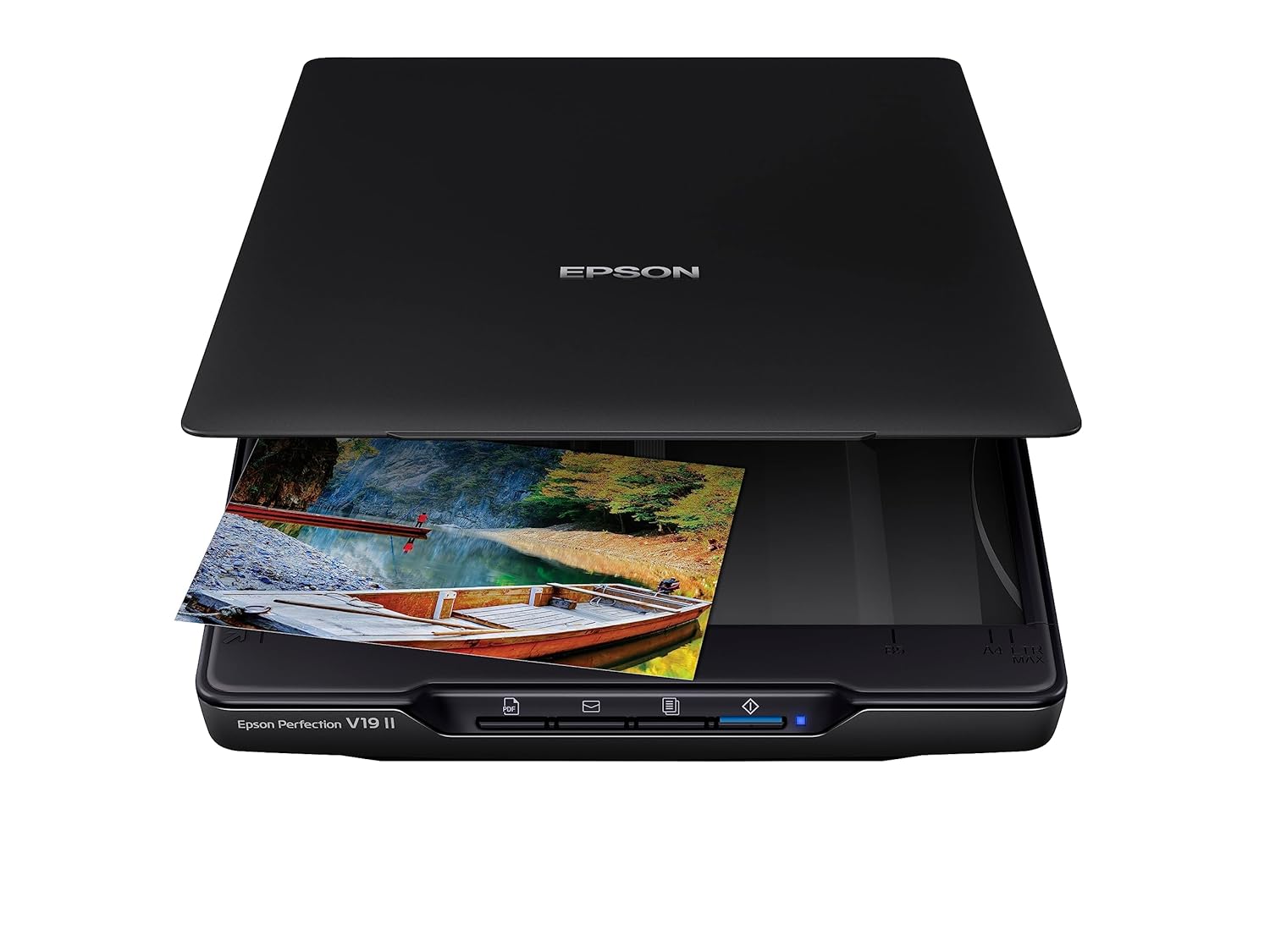 Compact and Fast 4800 dpi Scanner with Easy Cloud Sharing (5) EPSON-V19 Fast 4800 dpi Scanner with Easy Cloud Sharing Epson Perfection V19 Color Photo & Document Scanner with scan-to-cloud & 4800 dpi optical resolution , Black