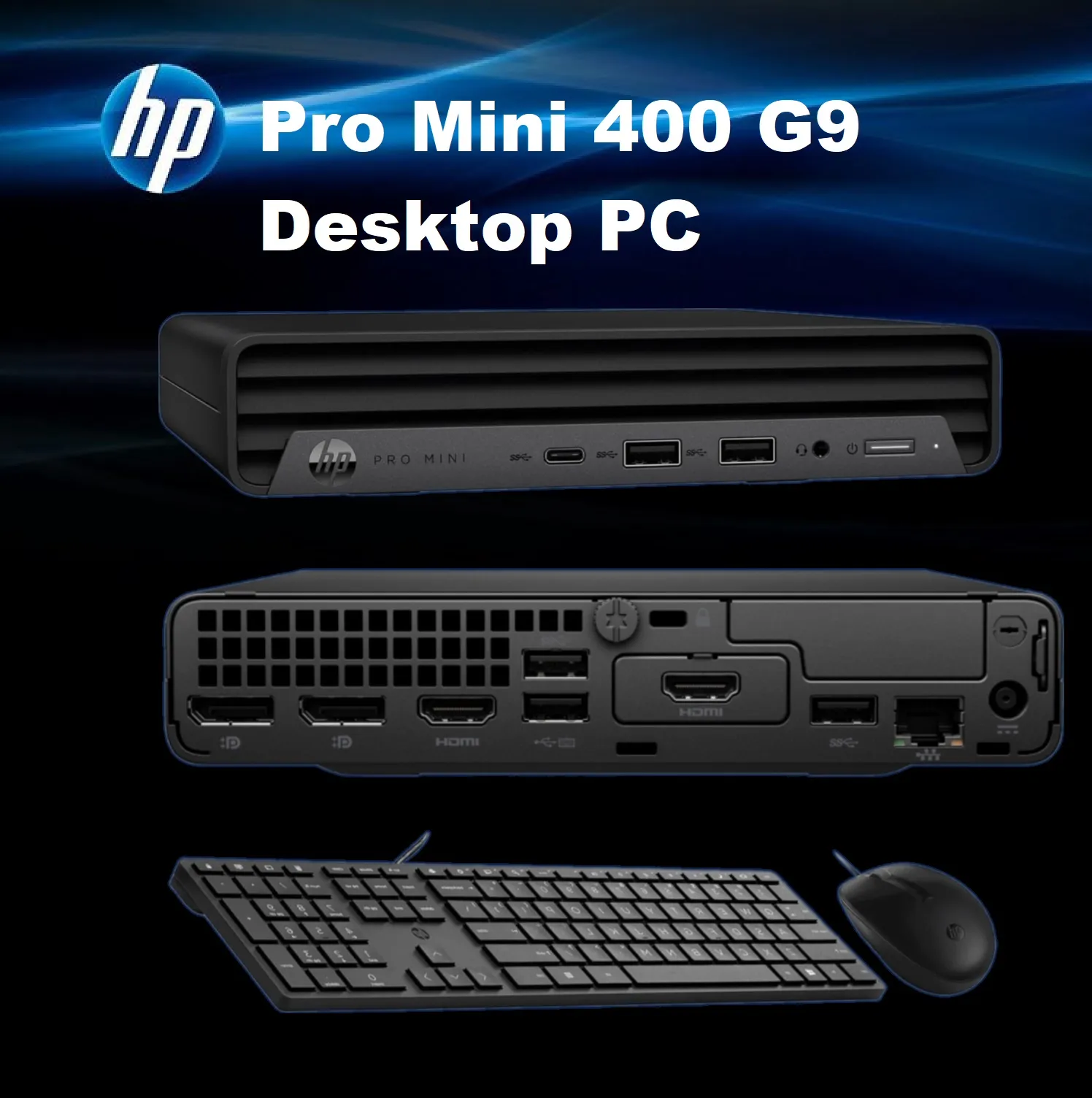 935X2EA#BH5 HP Pro Mini 400 G9 Desktop PC i7-13700T 8GB HP Pro Mini 400 G9 Desktop PC (935X2EA) Intel® Core™ i7-13700T with Intel® vPro® | 8 GB DDR4 RAM , 512 GB NVMe™ SSD | Intel® UHD Graphics 770 | Intel® Wi-Fi 6E & Bluetooth® 5.3 |  HP 125 Wired Keyboard & Mouse