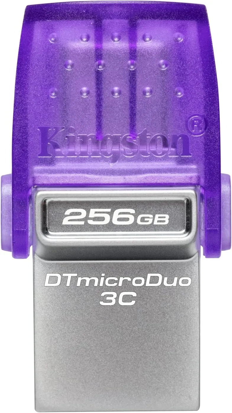 DTDUO3CG3/256GB Kingston DataTraveler microDuo 3C 256GB Kingston DataTraveler microDuo 3C 256GB USB-C & USB-A Flash Drive | Speeds up to 200 MB/s | USB 3.2 Gen 1 | Duo Connector | DTDUO3CG3/256GB
