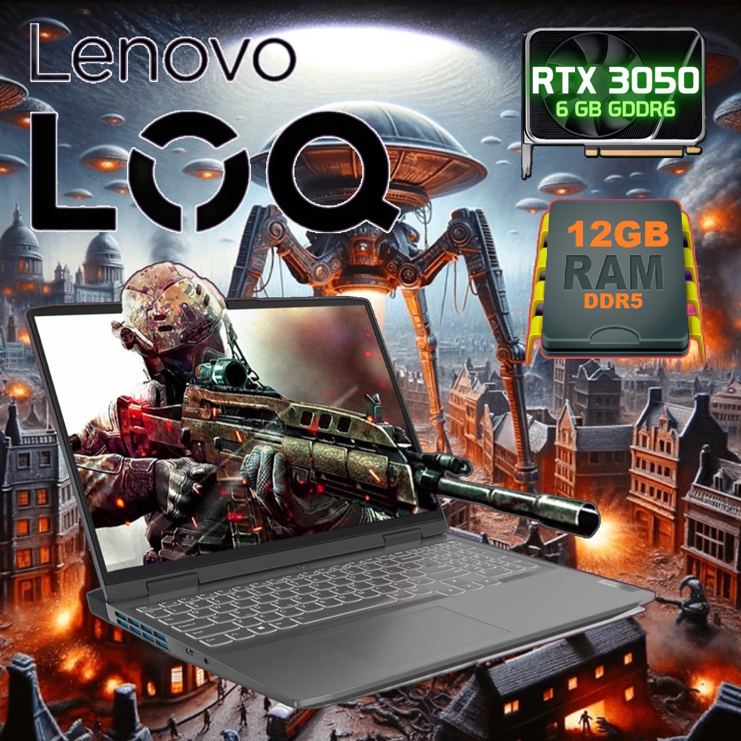 Lenovo LOQ 15IAX9 i5-12450HX RTX 3050 12GB DDR5 RAM Backlit (7) 83GS0074RM LOQ 15IAX9 i5-12450HX RTX 3050 12GB DDR5 Lenovo LOQ 15IAX9 Intel® Core™ i5-12450HX 12GB DDR5 RAM ; 512GB SSD RTX™ 3050 6GB 15.6 FHD IPS Display 144Hz White Backlit Keyboard DOS Luna Grey
