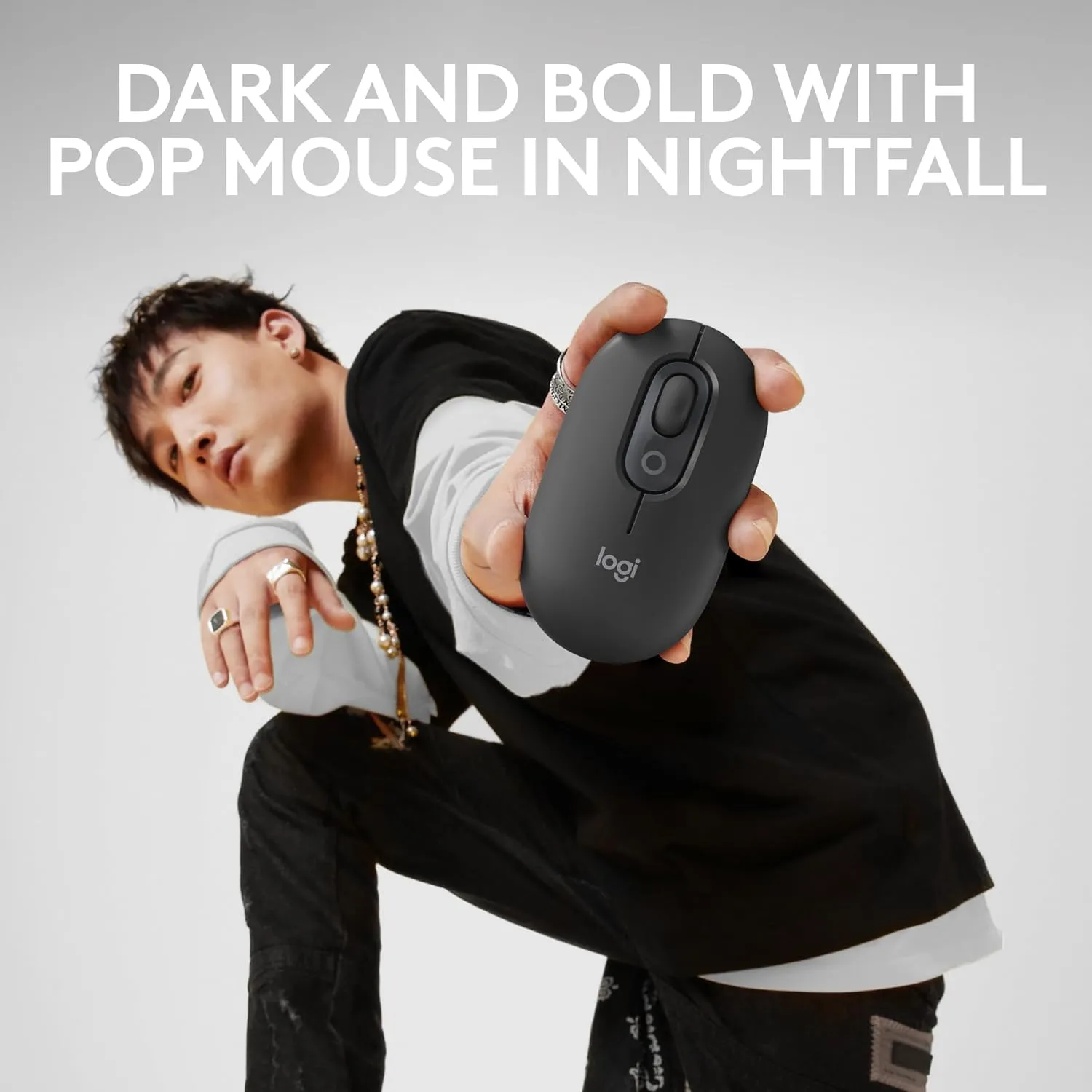 NIGHTFALL 910-007160 POP Bluetooth Wireless Mouse Emoji Logitech POP Bluetooth Wireless Mouse Emoji Customizable - 1000 to 4000  DPI - Connect up to 3 devices - 10 meters Wireless Range -  Battery Powered -  Compatible with Windows® , macOS , ChromeOS™ ,  iPadOS , Microsoft Surface | NIGHTFALL 910-007160