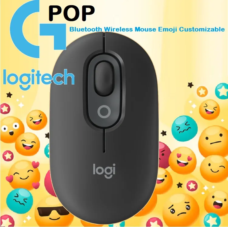 NIGHTFALL 910-007160 POP Bluetooth Wireless Mouse Emoji Logitech POP Bluetooth Wireless Mouse Emoji Customizable - 1000 to 4000  DPI - Connect up to 3 devices - 10 meters Wireless Range -  Battery Powered -  Compatible with Windows® , macOS , ChromeOS™ ,  iPadOS , Microsoft Surface | NIGHTFALL 910-007160