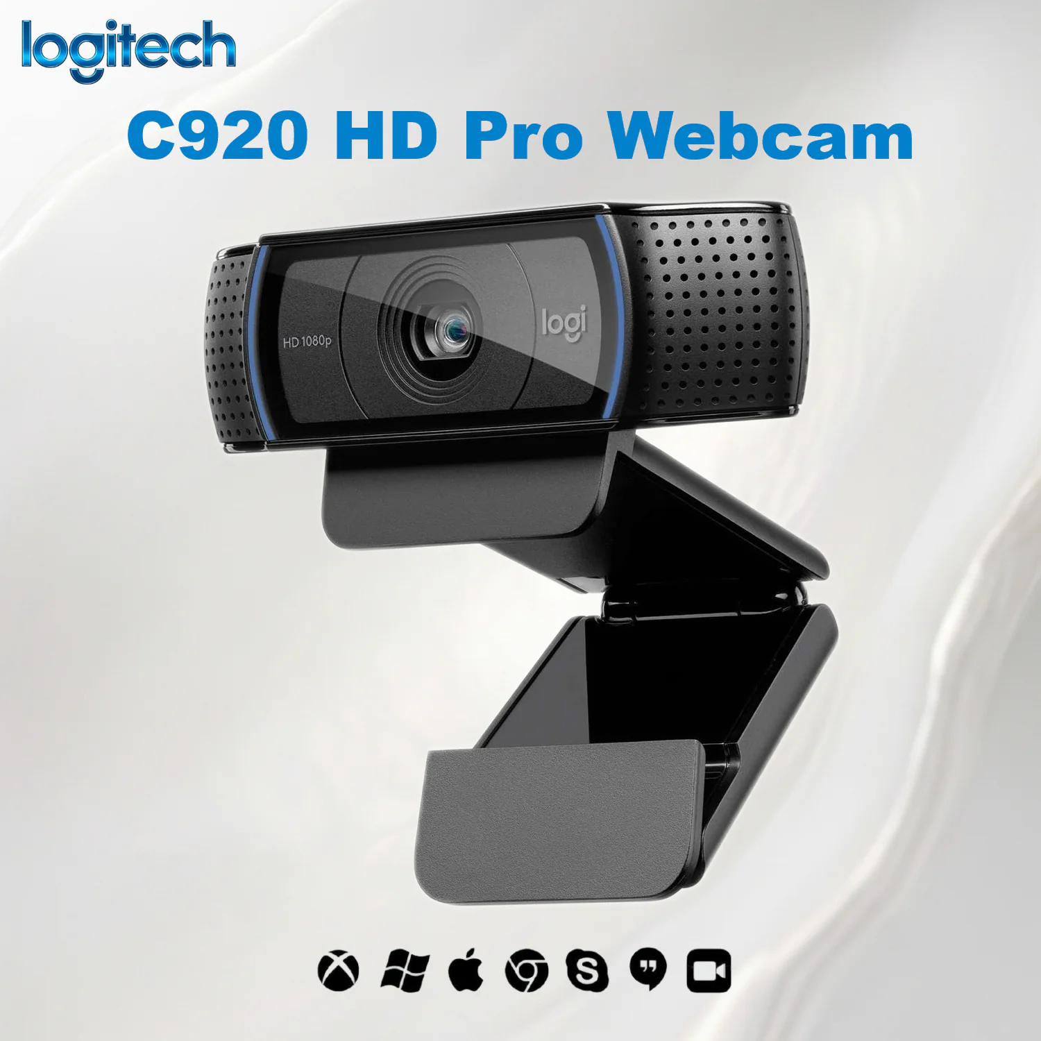 960-000998 LOGITECH C920 PRO HD WEBCAM FHD 1080P 30FPS Logitech C920 HD Pro Webcam – Full HD 1080p, Glass Lens, Auto Light Correction, Dual Stereo Mics, 78° Wide-Angle, Universal Mount | BLACK