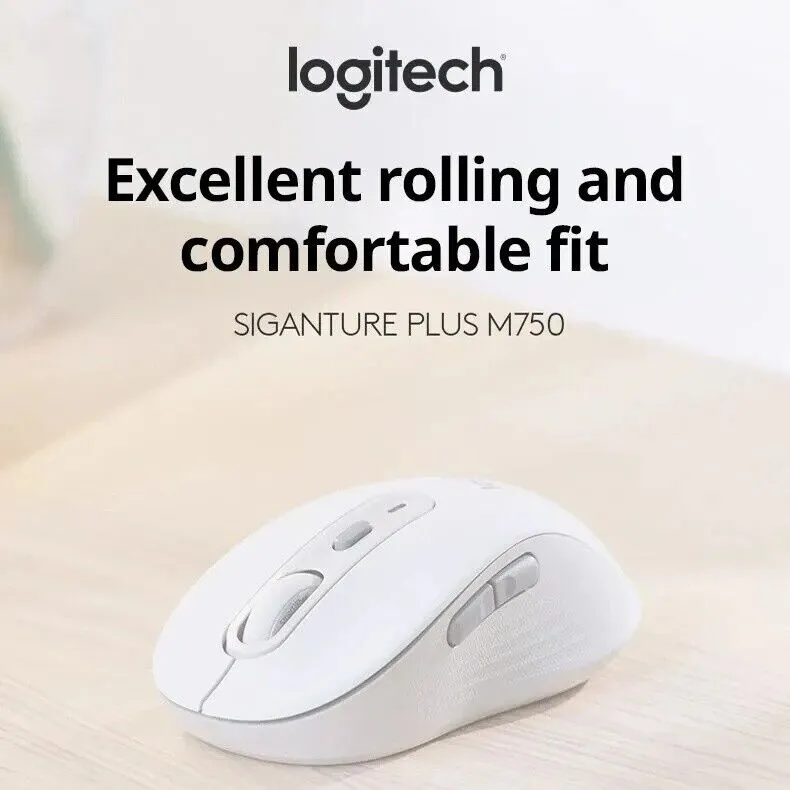 910-006266 Logitech Signature Plus M750 L Wireless Mouse Logitech Signature Plus M750 L Wireless Mouse – Large Ergonomic Design, Bluetooth & USB, 6 Customizable Buttons, Silent Clicks, Cross - Platform Compatibility, Super Battery Life - Windows , macOS , Linux, ChromeOS, iPadOS , and Android- Black 
