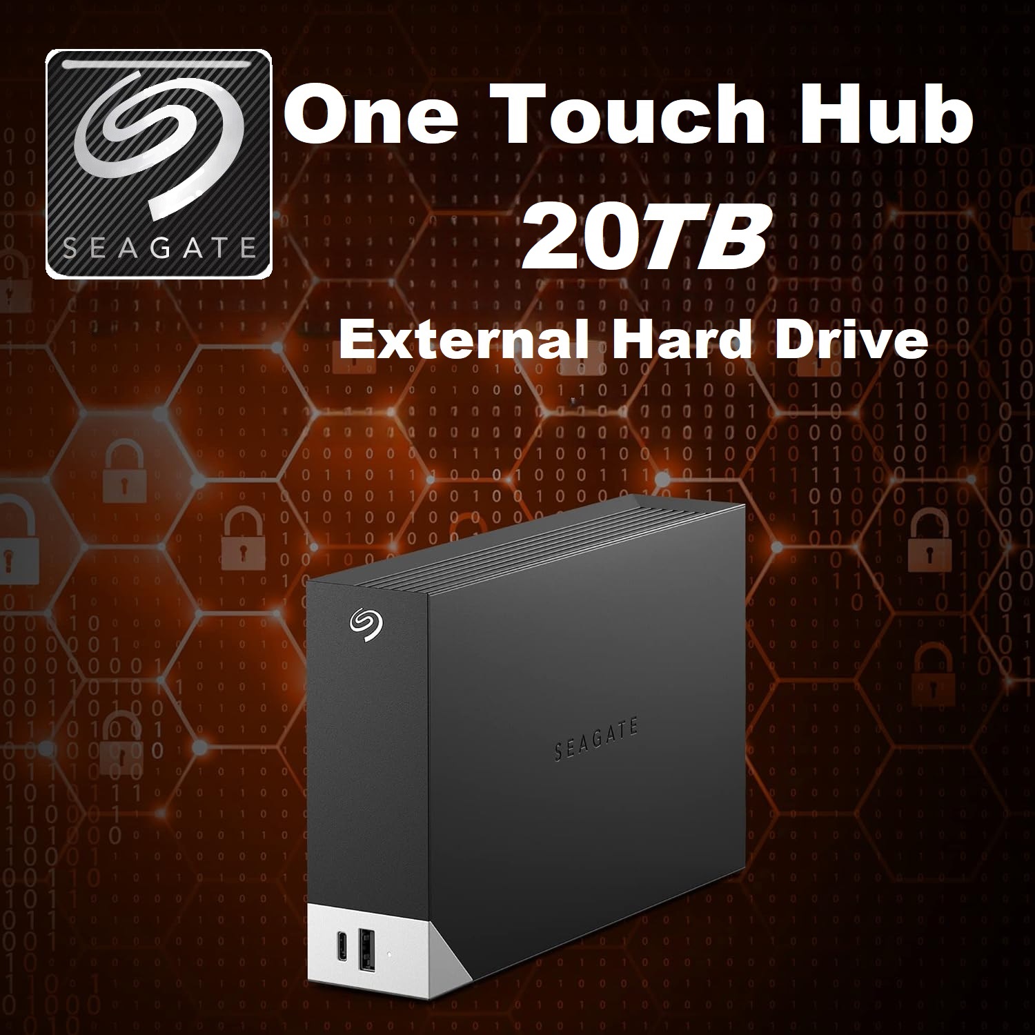 STLC20000400 Seagate One Touch Hub 20TB External Hard Drive Seagate One Touch Hub 20TB External Hard Drive Desktop HDD – USB-C and USB 3.0 port, for Computer ,Workstation PC Laptop Mac (STLC20000400)