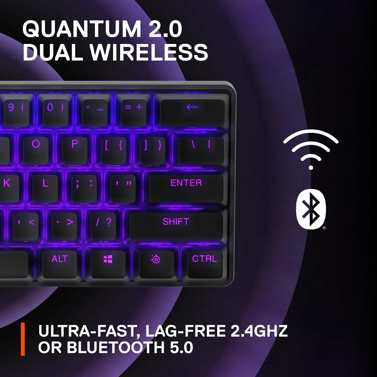 SteelSeries Apex Pro Mini Wireless RGB Mechanical Keyboard (8) Apex Pro Mini Wireless Mechanical Keyboard SteelSeries Apex Pro Mini Wireless Mechanical Gaming Keyboard - World's Fastest Keyboard - Adjustable Actuation - Compact 60% Form Factor - RGB - PBT Keycaps - Bluetooth 5.0 - 2.4GHz - USB-C