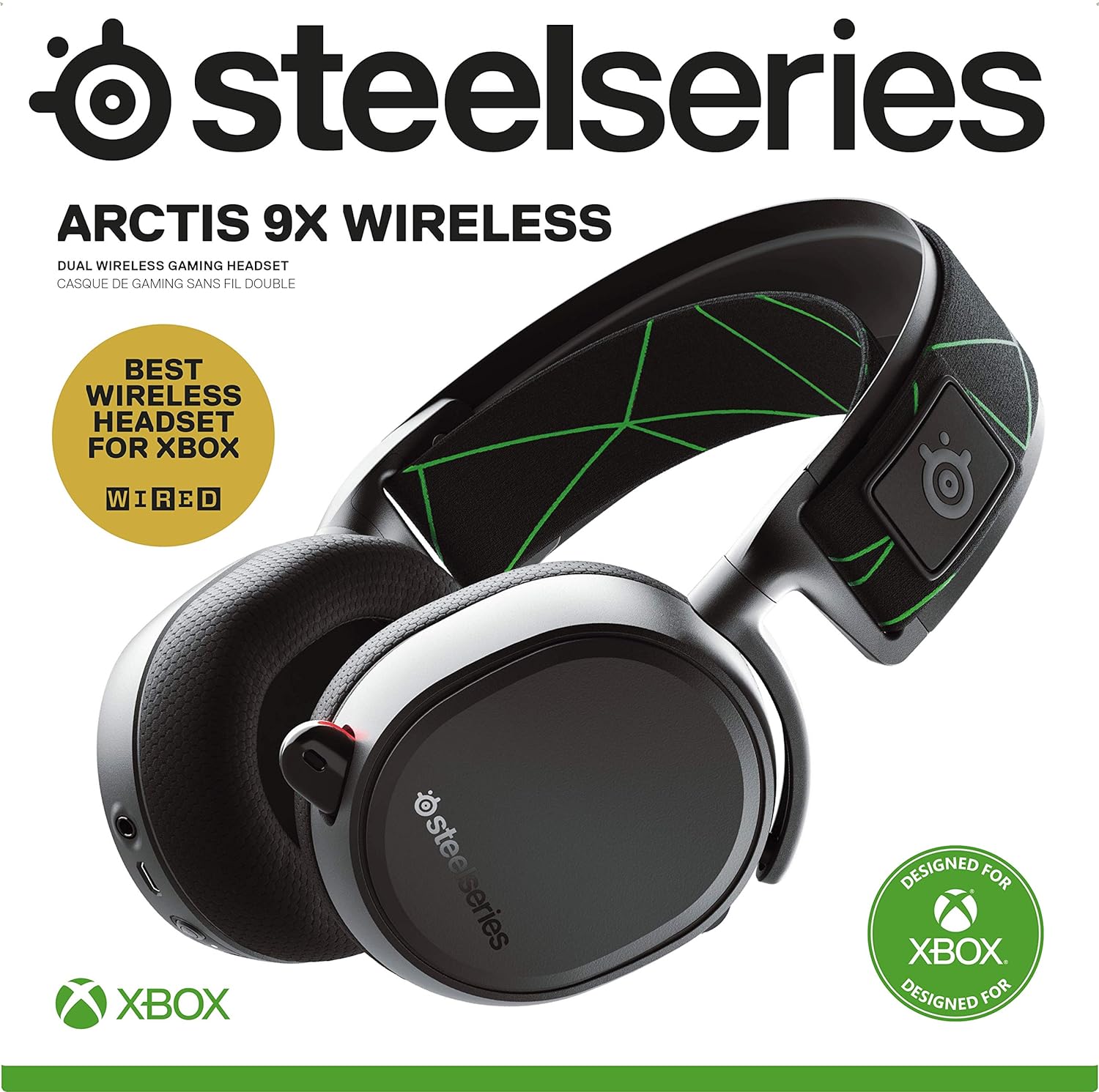 SteelSeries Arctis 9X Wireless Gaming Headset (2) ARCTIS-9X-WIRELESS SteelSeries Arctis 9X Wireless Gaming Headset SteelSeries Arctis 9X Wireless Gaming Headset – Integrated-Xbox Wireless + Bluetooth – 20+ Hour Battery Life – for-Xbox One and Series X | Black Open Box