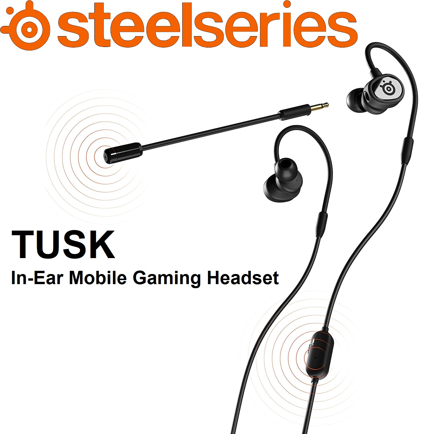 SteelSeries Tusq In-Ear Mobile Gaming Headset (1) ARCTIS-TUSQ SteelSeries Tusq In-Ear Mobile Gaming Headset SteelSeries Tusq In-Ear Mobile Gaming Headset - Dual microphone with Detachable Boom Mic - Ergonomic Suspended Headphones - for PC, Mac, PlayStation, Xbox, Switch, and Android | BLACK Open Box