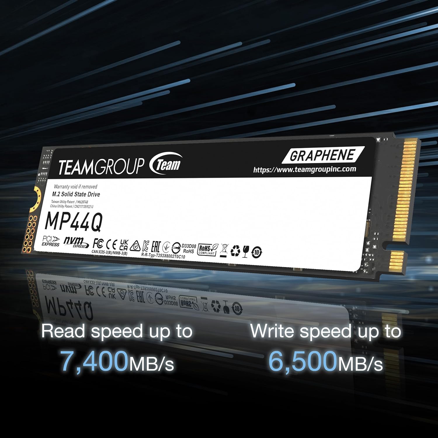 TEAMGROUP MP44Q 2TB 3D QLC NAND NVMe 7400 MBs 2280 PCIe 4.0 (4) TEAMGROUP MP44Q 1TB 3D QLC NAND NVMe 7400 MBs TM8FFD002T0C101 TEAMGROUP MP44Q 2TB 3D QLC NAND NVMe 7400 MBs TEAMGROUP MP44Q 2TB SLC Cache Gen 4x4 M.2 2280 PCIe 4.0 with NVMe Laptop & Desktop & NUC & NAS SSD Solid State Drive (R/W Speed up to 7,400/6,500MB/s) TM8FFD002T0C101
