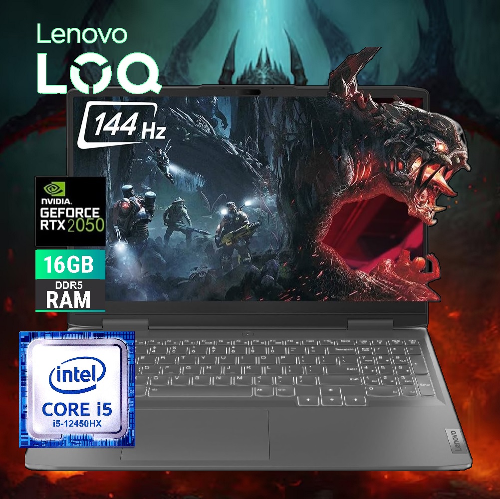 83GS00GKDP Lenovo LOQ 15IAX9 i5-12450HX 16GB DDR5 RAM Lenovo LOQ 15IAX9 Intel® Core™ i5-12450HX | 16GB DDR5 RAM ; 512GB SSD | RTX™ 2050 4GB | 15.6" FHD IPS Display 144Hz | English & Arabic White Backlit Keyboard | DOS | With LOQ M100 RGB Mouse | Luna Grey 83GS00GKDP Lenovo LOQ 15IAX9 i5-12450HX 16GB DDR5 RAM Lenovo LOQ 15IAX9 Intel® Core™ i5-12450HX | 16GB DDR5 RAM ; 512GB SSD | RTX™ 2050 4GB | 15.6" FHD IPS Display 144Hz | English & Arabic White Backlit Keyboard | DOS | With LOQ M100 RGB Mouse | Luna Grey