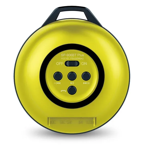 p_sp_906bt_plus_202 SP-906BT-PLUS-S Genius SP-906BT Plus Bluetooth 4.1 Speaker & Microphone - Hyper Bass With a built-in amplifier - AUX-in 3.5 mm jack - 10m Wireless operating distance - Carabiner Hook - Gold