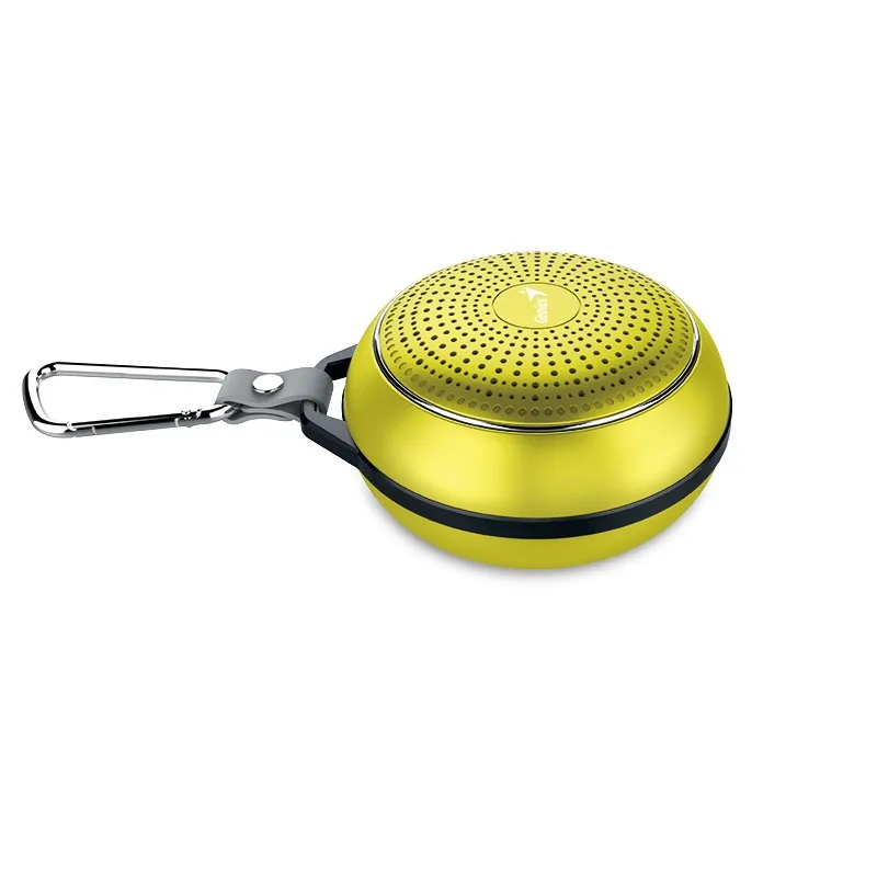 p_sp_906bt_plus_302 SP-906BT-PLUS-S Genius SP-906BT Plus Bluetooth 4.1 Speaker & Microphone - Hyper Bass With a built-in amplifier - AUX-in 3.5 mm jack - 10m Wireless operating distance - Carabiner Hook - Gold