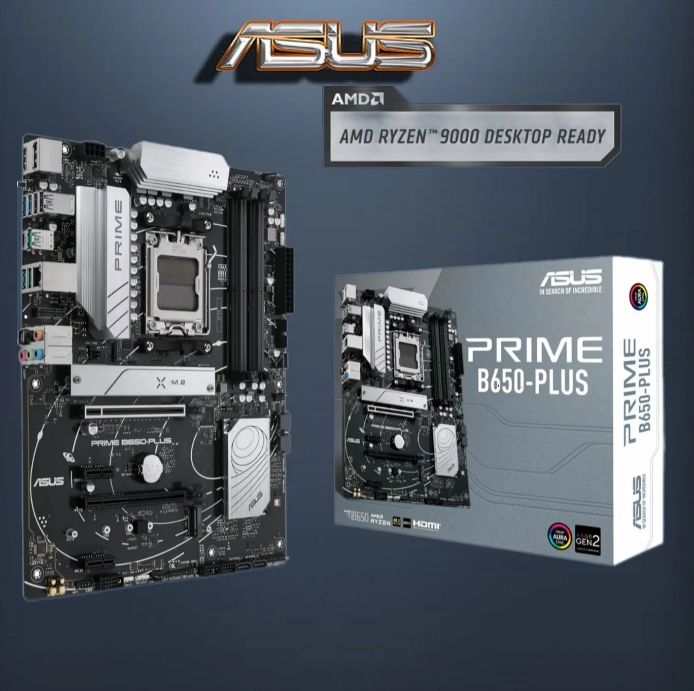 ASUS PRIME B650-PLUS AMD B650 AM5 Ryzen™ Desktop 9000 8000 and 7000 ATX motherboard (1) 90MB1BS0-MVAAY0 B650-PLUS AMD B650 AM5 ATX motherboard DDR5 ASUS PRIME B650-PLUS AMD B650 AM5 Ryzen™ Desktop 9000 8000 and 7000 ATX motherboard , DDR5, PCIe 5.0 M.2, 2.5Gb LAN, DP, HDMI®, SATA 6Gbps, USB 3.2 Gen 2 & 1 Type-C®, BIOS FlashBack™, USB4® support