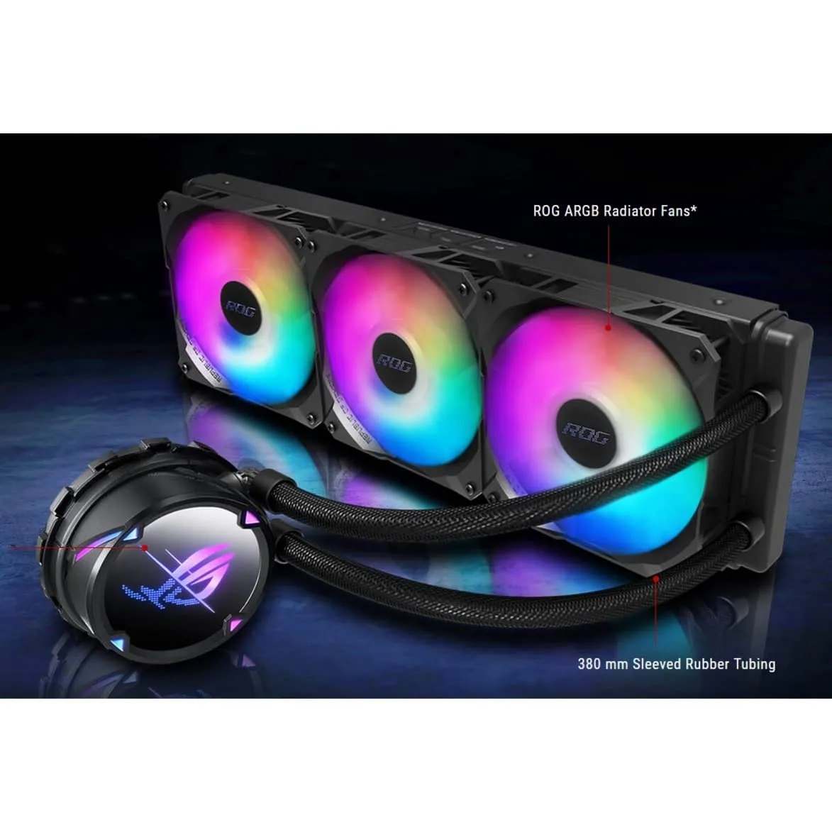 90RC00F1-M0CAY0 ASUS ROG Strix LC II 360 ARGB AIO Liquid CPU Cooler 360 ASUS ROG Strix LC II 360 ARGB All-in-one AIO Liquid CPU Cooler 360mm Radiator, Intel LGA1700, 115x/2066 and AMD AM4/TR4 Support, Triple 120mm 4-pin PWM Addressable RGB Radiator Fans