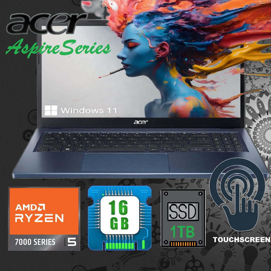 Acer Aspire 3 15 Ryzen 5 7520 16GB DDR5 1TB SSD Touch Screen (1) Acer Aspire 3 15 Ryzen 5 7520 16GB DDR5 1TB NX.KJZAA0.003 Acer Aspire 3 15 Ryzen 5 7520 16GB DDR5 1TB Acer Aspire 3 15 AMD Ryzen 5 7520U 16GB DDR5 ; 1TB SSD 15.6 IPS Multi-Touch Display Radeon™ Graphics Windows 11 STEAM BLUE A315-24PT-R1L8