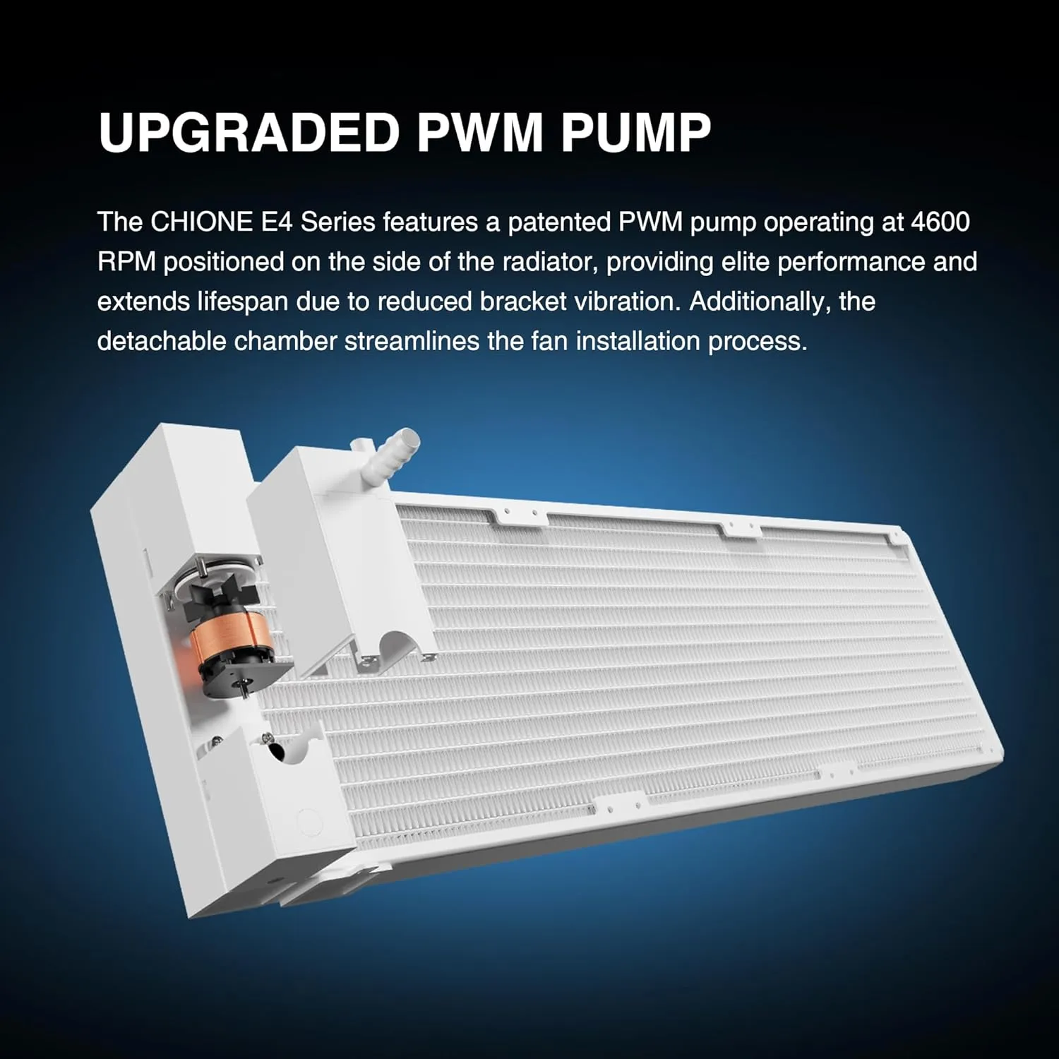 CHIONE-E4-240-W CHIONE E4 240 AIO ARGB WHITE CPU Liquid Cooler GAMDIAS CHIONE E4 240mm AIO ARGB CPU Liquid Cooler, Real-time Digital Display PWM Pump, Hidden Cable Design, 2X 120MM ARGB PWM Fan w/MB Sync, Intel LGA 1700/1200, AMD AM5/AM4 | White CHIONE-E4-240-W