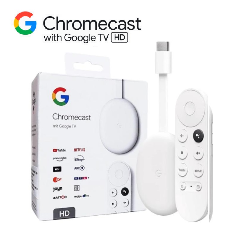 GA03131-AU-OB Chromecast with Google TV HD Streaming Stick Chromecast with Google TV (HD) - Streaming Stick Entertainment on Your TV with Voice Search - Watch Movies, Shows, and Live TV in 1080p HD - Snow
