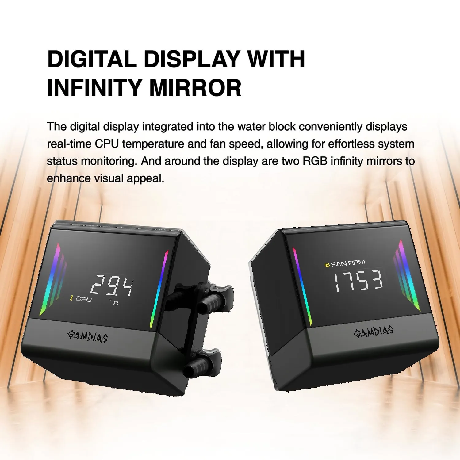 GAMDIAS CHIONE E4 360mm AIO ARGB CPU Liquid Cooler (10) CHIONE-E4-360-B CHIONE E4 360 AIO ARGB BLACK CPU Liquid Cooler GAMDIAS CHIONE E4 360mm AIO ARGB CPU Liquid Cooler , Real-time Digital Display PWM Pump, Hidden Cable Design, 3X 120MM ARGB PWM Fan w/MB Sync, Intel LGA 1700/1200, AMD AM5/AM4 | BLACK CHIONE-E4-360-B